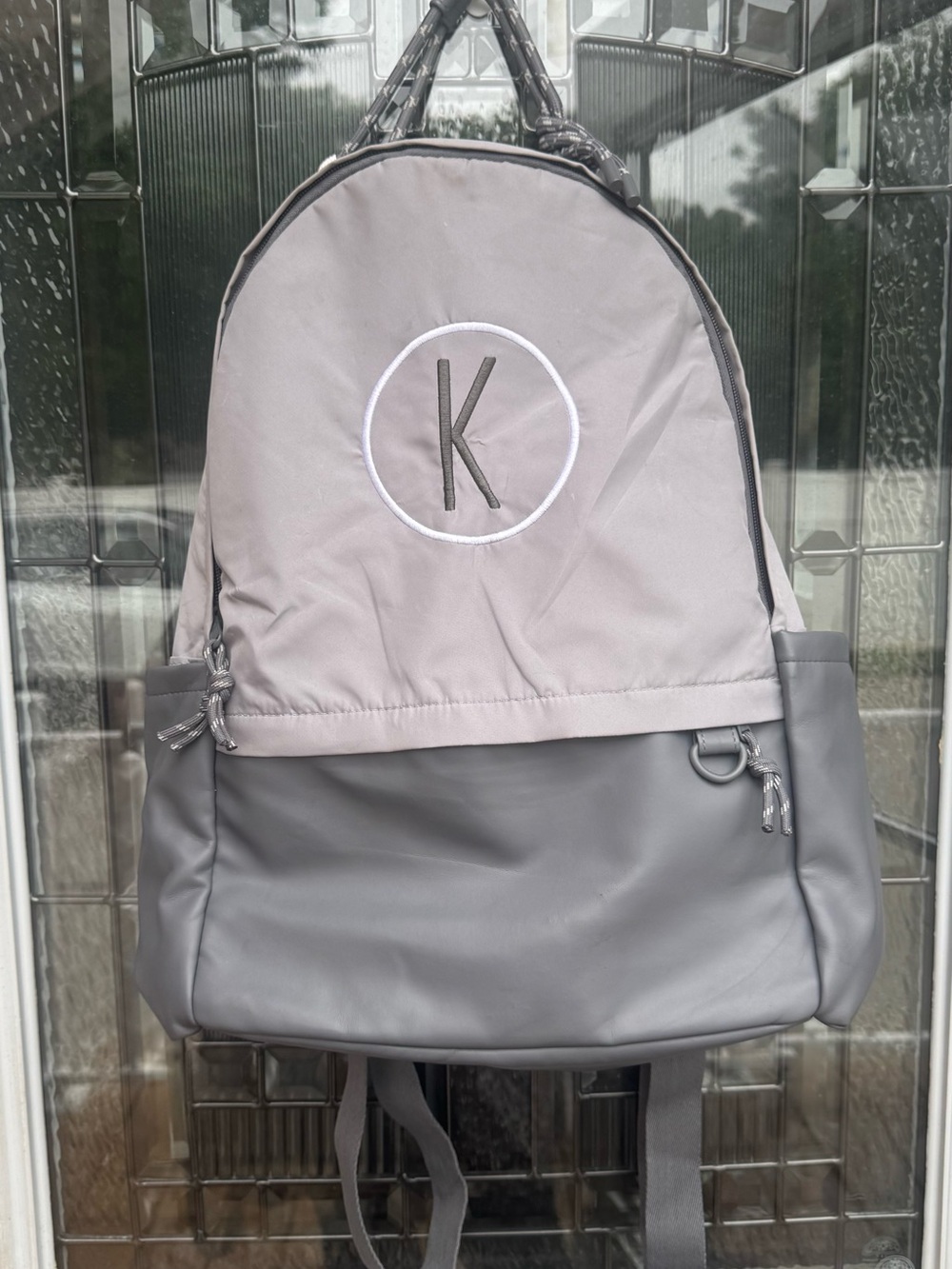 thirty-one Two-Tone Gray Backpack with Monogram Circle